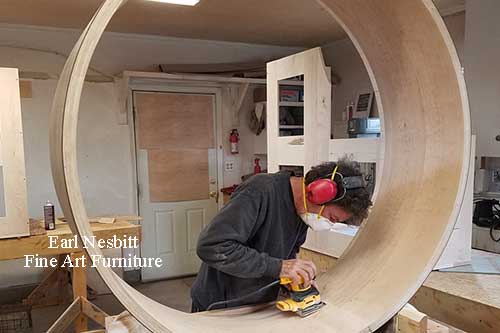 Earl sanding upper custom made cabinet
